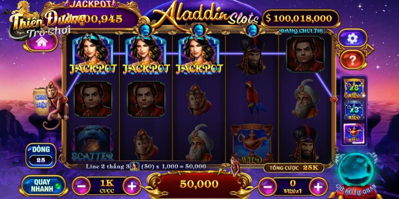 Quay Slot Aladin - Tỷ Lệ Thưởng Hấp Dẫn Lên Đến X100 Hướng dẫn luật quay chi tiết cho người chơi mới